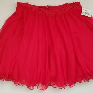 Sz 9 Jodi Kristopher Red Tulle multilayered Skirt